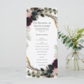 Menu Velvet Plum Garden Floral Greenery Wedding  (Debout devant)