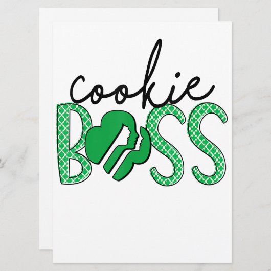 Menu Vendeuse de biscuits Girl Scouts Cookie Boss (Devant / Derrière)