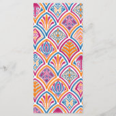 Menu Ventilateur Turquoise rose orange Mariage (Dos)