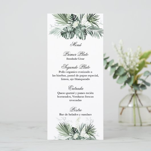 Menu verdoyant modèle pour toutes les occasions (Debout devant)