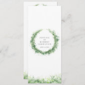 Menu Verdure couronne aquarelle art sauge vert (Devant / Derrière)