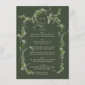 Menu Verdure encadrée Monogramme Eucalyptus Mariage ver (Devant)