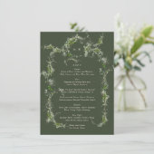 Menu Verdure encadrée Monogramme Eucalyptus Mariage ver (Debout devant)