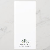 Menu Verdure, Eucalyptus Feuilles, Boho, Fête des marié (Dos)