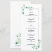 Menu Verdure minimaliste Thème Eucalyptus Mariage (Devant / Derrière)