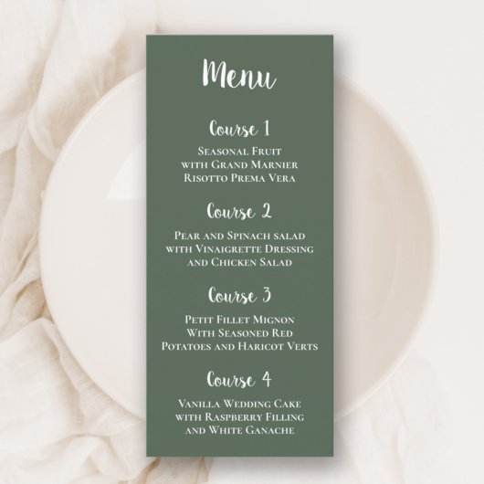 Menu Verdure rustique Calligraphie simple Mariage moder