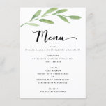 Menu Verdure Rustique Simple Elégant Mariage d'aquarell<br><div class="desc">Rustic Greenery Branch et Feuille Watercolor Spring Wedding Réception dîner,  brunch ou déjeuner menu - comprend une belle et élégante typographie avec une feuille botanique moderne et branche d'arbre pour la célébration spéciale du mercredi.</div>