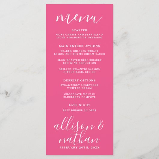 Menu Véritable Simplicité 1 Rose Carnation Minimal Mari (Devant)