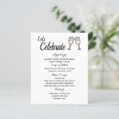 Menu Verres Champagne Mariage Noir Et Blanc (Debout devant)