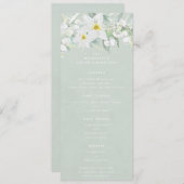 Menu Vert Blanc Flore Printemps Appartement 4 Parcours  (Devant / Derrière)