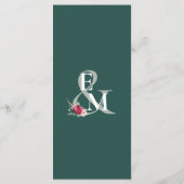 Menu vert foncé, bordeaux et blush boho (Dos)