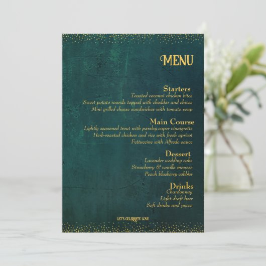 Menu Vert foncé vintage (Debout devant)