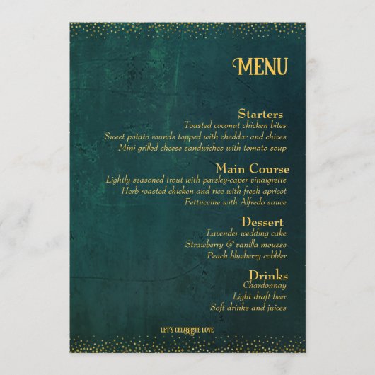 Menu Vert foncé vintage (Devant)