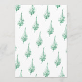 Menu Vert frais Mariage d'aquarelle moderne (Dos)