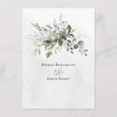 Menu Vert minimaliste Mariage de script (Dos)