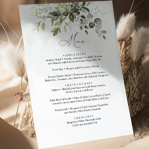 Menu Vert minimaliste Mariage de script