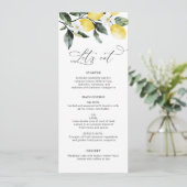 Menu Vert moderne Mariage de fleurs de citron (Debout devant)