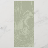 Menu Vert mousse rustique bois grain mariage printemps (Dos)