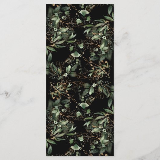 Menu Vert noir Botanique Eucalyptus Mariage moderne (Dos)