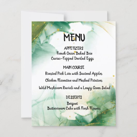 Menu Vert Ressort (Devant)