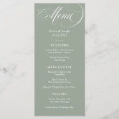 Menu Vert sage | Mariage classique italien d'élégance (Devant)