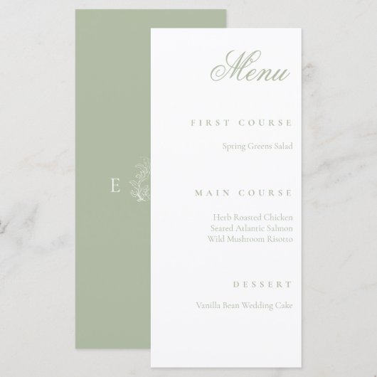 Menu vert sauge (Devant / Derrière)