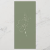 Menu Vert sauge Boho Fleurs blanches Botanique Mariage (Dos)