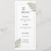 Menu Vert sauge fougère mariage élégant (Devant)