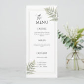 Menu Vert sauge fougère mariage élégant (Debout devant)