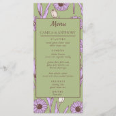 Menu Vert violet rétro Y2K Funky Hippie Flower Motif (Devant)