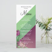 Menu Vert violet roi Protea aquarelle Art (Debout devant)