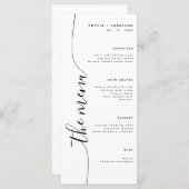 Menu Vertical Script Elegant Wedding Menu (Devant / Derrière)