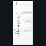 Menu Vertical Script Elegant Wedding Menu<br><div class="desc">Un menu unique minimaliste de mariage conçu avec un élégant script de calligraphie verticale qui ajoute une touche de sophistication et de classe,  ce qui en fait un choix parfait pour n'importe quel thème mariage.</div>