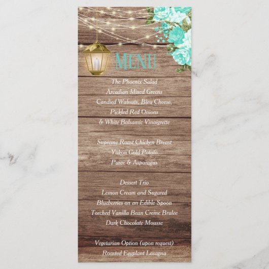 Menu - Verweerd Hout en Lantaarn - Blauwgroen (Voorkant)