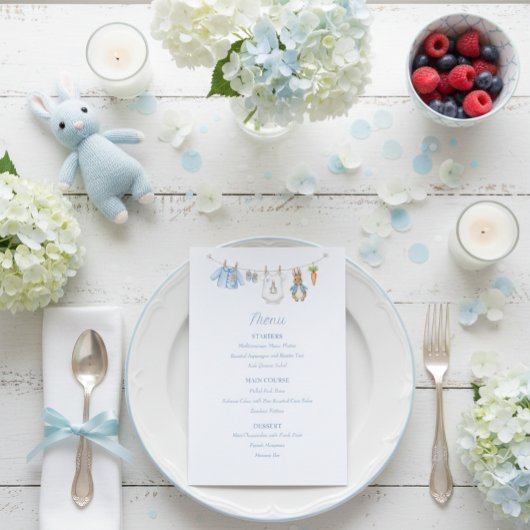 Menu Vêtements de bébé garçon lapin mignon sur un fil à