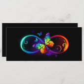 Menu Vibrant infinity with rainbow butterfly on black (Devant / Derrière)
