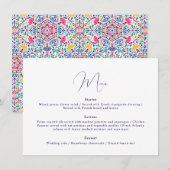 Menu Vibrant Mexican Fiesta Style Rainbow Wedding (Devant / Derrière)