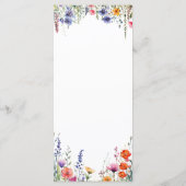 Menu Vibrant Watercolor Wildflowers Elegant Wedding (Dos)