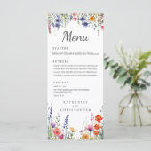 Menu Vibrant Watercolor Wildflowers Elegant Wedding (Debout devant)