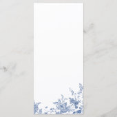 Menu Victorian Dusty Blue French Garden Floral Mariage (Dos)
