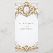Menu Victorian Gold & White Baroque Frame Wedding (Dos)
