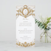 Menu Victorian Gold & White Baroque Frame Wedding (Debout devant)