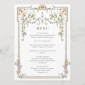 Menu Victorian Ornate Grace Bohemian Dîner Mariage (Devant)