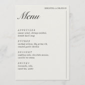 Menu Vieux argent Minimaliste Ecru White Mariage (Devant)