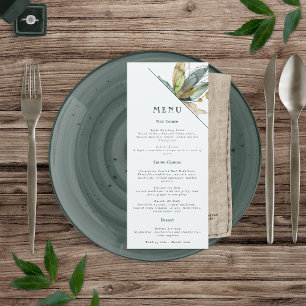 Menu Vignes romantiques minimaliste Jardin Vert Bleu