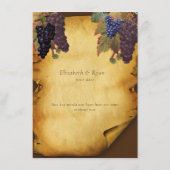 Menu Vignoble Vignoble Mariage Vieux papier (Dos)