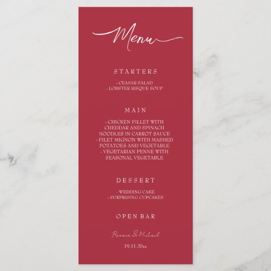 Menu Vin de Bourgogne élégant (Devant)