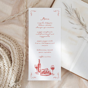 Menu Vin de pizza Funky manuscrit