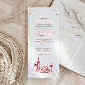 Menu Vin de pizza Funky manuscrit