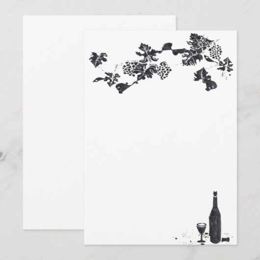 Menu Vin Invitation (Devant / Derrière)